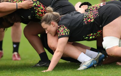 140426 - Wales Women Rugby Training - Alisha Joyce during a rugby training session ahead of the Women’s 6 Nations match against France