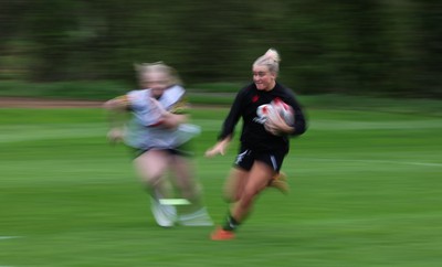 140426 - Wales Women Rugby Training - Seren Singleton during a rugby training session ahead of the Women’s 6 Nations match against France