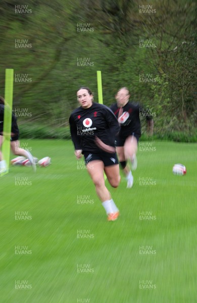 140426 - Wales Women Rugby Training - Courtney Keight during a rugby training session ahead of the Women’s 6 Nations match against France