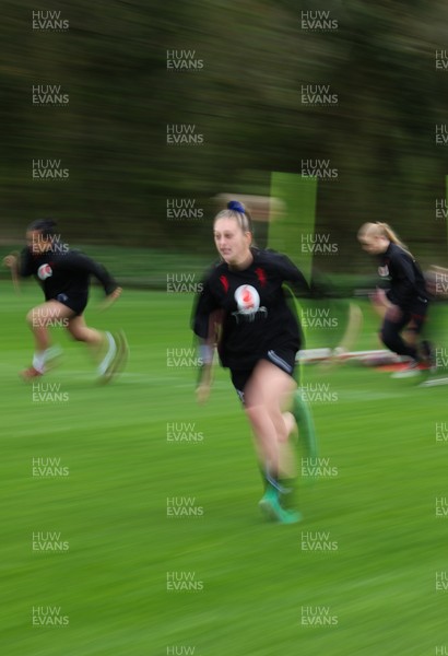 140426 - Wales Women Rugby Training - Hannah Dallavalle during a rugby training session ahead of the Women’s 6 Nations match against France