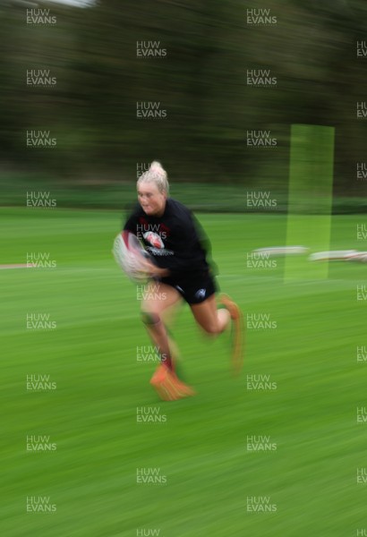 140426 - Wales Women Rugby Training - Seren Singleton during a rugby training session ahead of the Women’s 6 Nations match against France