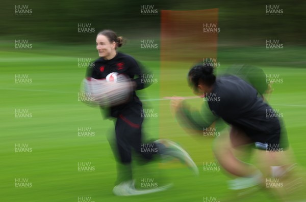 140426 - Wales Women Rugby Training - Jasmine Joyce during a rugby training session ahead of the Women’s 6 Nations match against France