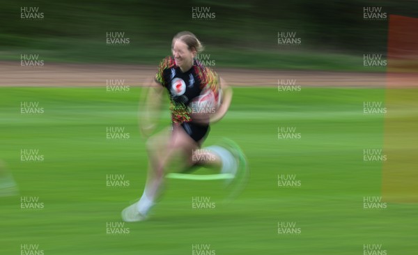 140426 - Wales Women Rugby Training - Carys Cox during a rugby training session ahead of the Women’s 6 Nations match against France