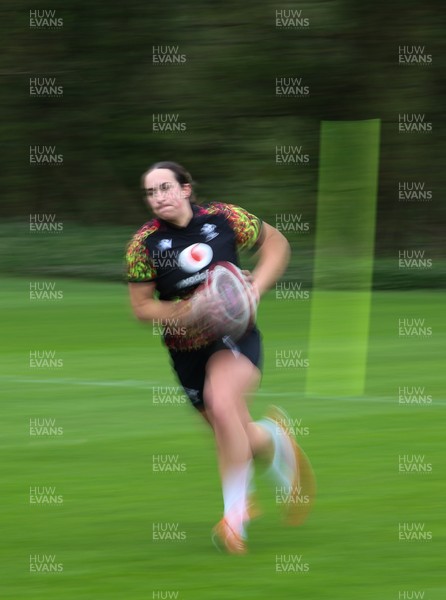 140426 - Wales Women Rugby Training - Courtney Keight during a rugby training session ahead of the Women’s 6 Nations match against France