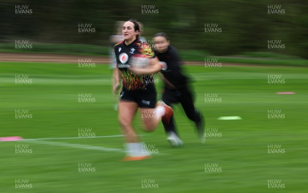 140426 - Wales Women Rugby Training - Courtney Keight during a rugby training session ahead of the Women’s 6 Nations match against France