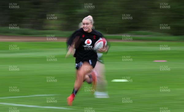 140426 - Wales Women Rugby Training - Seren Singleton during a rugby training session ahead of the Women’s 6 Nations match against France