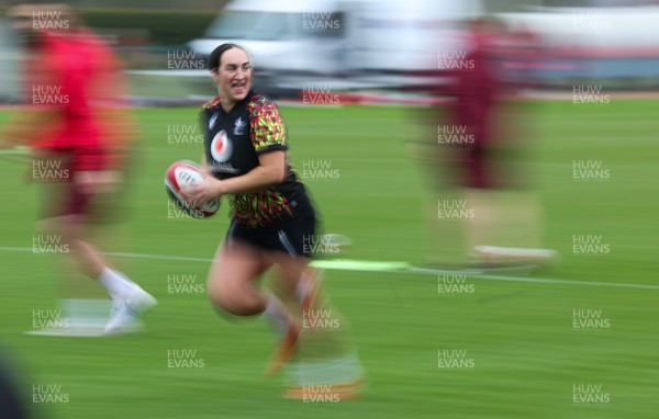 140426 - Wales Women Rugby Training - Courtney Keight during a rugby training session ahead of the Women’s 6 Nations match against France