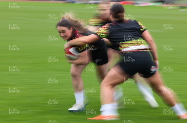 140426 - Wales Women Rugby Training - Kayleigh Powell during a rugby training session ahead of the Women’s 6 Nations match against France