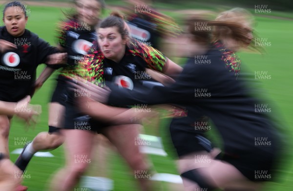 140426 - Wales Women Rugby Training - Stella Orrin during a rugby training session ahead of the Women’s 6 Nations match against France