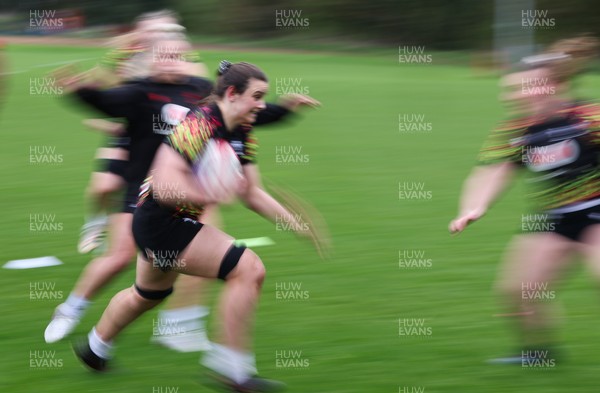140426 - Wales Women Rugby Training - Branwen Metcalfe during a rugby training session ahead of the Women’s 6 Nations match against France