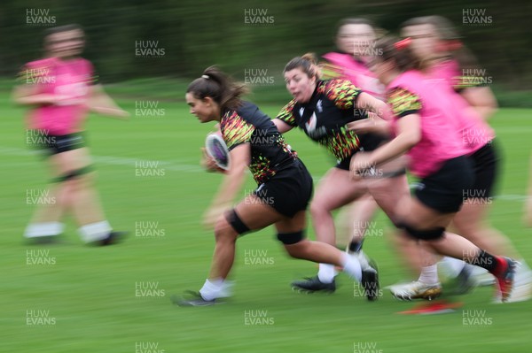 140426 - Wales Women Rugby Training - Bryonie King during a rugby training session ahead of the Women’s 6 Nations match against France