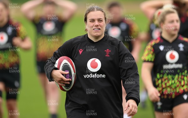 140426 - Wales Women Rugby Training - Carys Phillips during a rugby training session ahead of the Women’s 6 Nations match against France