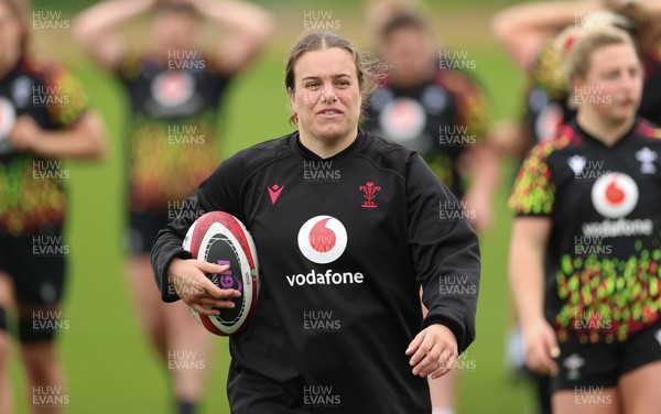140426 - Wales Women Rugby Training - Carys Phillips during a rugby training session ahead of the Women’s 6 Nations match against France