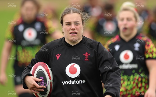 140426 - Wales Women Rugby Training - Carys Phillips during a rugby training session ahead of the Women’s 6 Nations match against France
