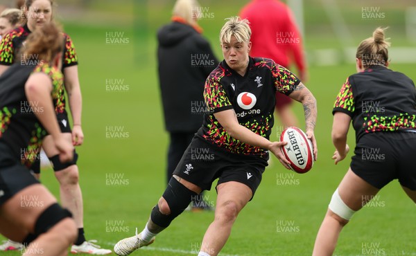 140426 - Wales Women Rugby Training - Donna Rose during a rugby training session ahead of the Women’s 6 Nations match against France