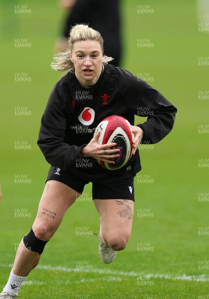 140426 - Wales Women Rugby Training - Keira Bevan during a rugby training session ahead of the Women’s 6 Nations match against France