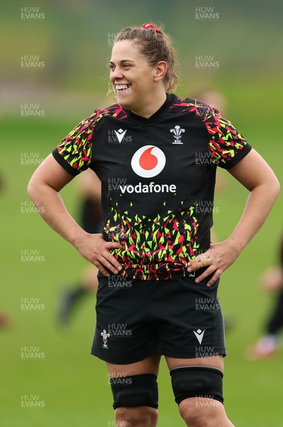 140426 - Wales Women Rugby Training - Natalia John during a rugby training session ahead of the Women’s 6 Nations match against France