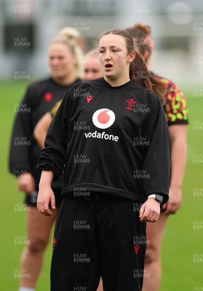140426 - Wales Women Rugby Training - Kendall Waudby during a rugby training session ahead of the Women’s 6 Nations match against France