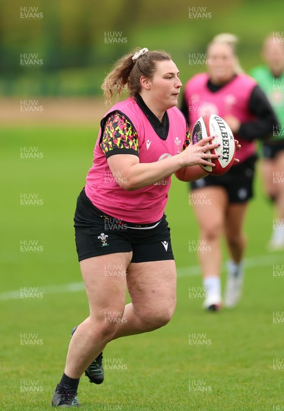 140426 - Wales Women Rugby Training - Gwenllian Pyrs during a rugby training session ahead of the Women’s 6 Nations match against France