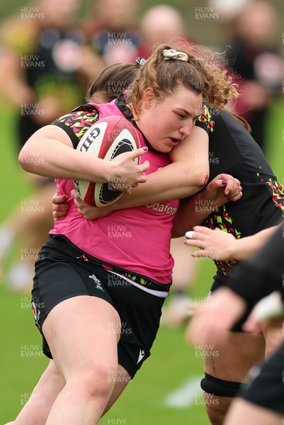140426 - Wales Women Rugby Training - Gwenllian Pyrs during a rugby training session ahead of the Women’s 6 Nations match against France