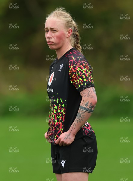 140426 - Wales Women Rugby Training - Nikita Prothero during a rugby training session ahead of the Women’s 6 Nations match against France