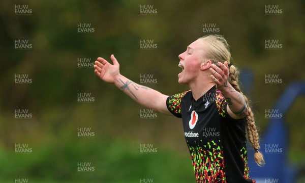 140426 - Wales Women Rugby Training - Nikita Prothero during a rugby training session ahead of the Women’s 6 Nations match against France