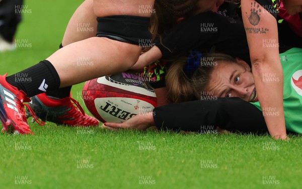 140426 - Wales Women Rugby Training - Hannah Dallavalle during a rugby training session ahead of the Women’s 6 Nations match against France