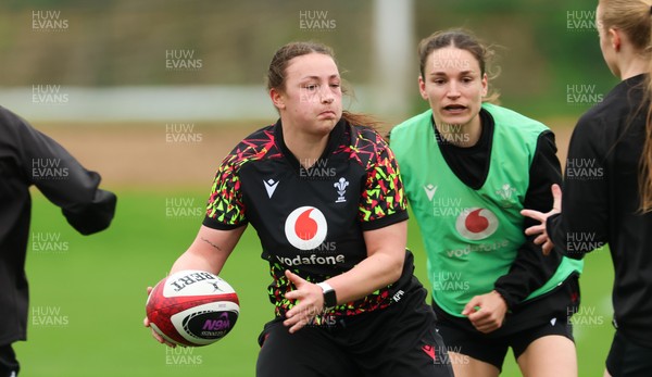 140426 - Wales Women Rugby Training - Kendall Waudby during a rugby training session ahead of the Women’s 6 Nations match against France