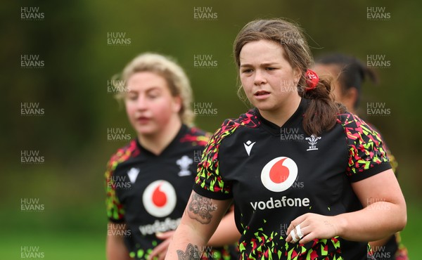 140426 - Wales Women Rugby Training - Maisie Davies during a rugby training session ahead of the Women’s 6 Nations match against France