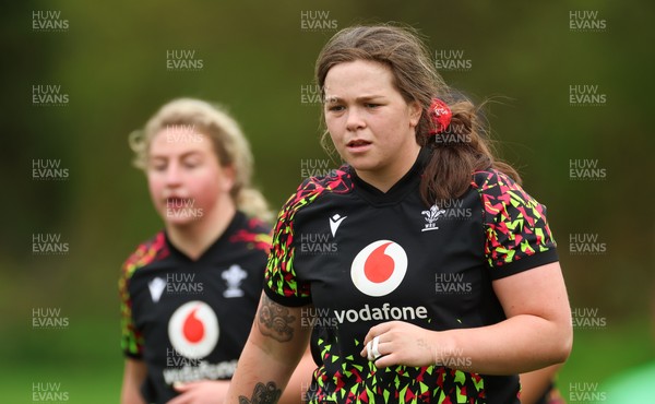 140426 - Wales Women Rugby Training - Maisie Davies during a rugby training session ahead of the Women’s 6 Nations match against France