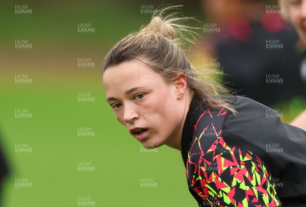 140426 - Wales Women Rugby Training - Alisha Joyce during a rugby training session ahead of the Women’s 6 Nations match against France