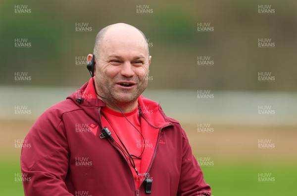 140426 - Wales Women Rugby Training - Sean Lynn, Wales Women head coach during a rugby training session ahead of the Women’s 6 Nations match against France