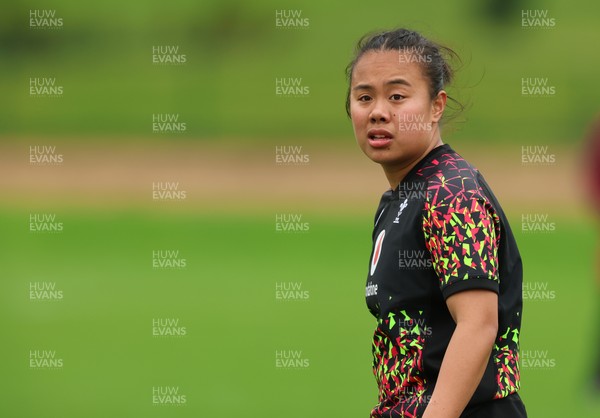 140426 - Wales Women Rugby Training - Jenna De Vera during a rugby training session ahead of the Women’s 6 Nations match against France