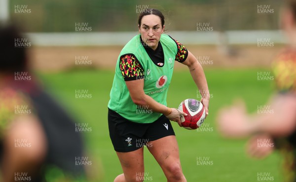 140426 - Wales Women Rugby Training - Courtney Keight during a rugby training session ahead of the Women’s 6 Nations match against France