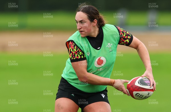 140426 - Wales Women Rugby Training - Courtney Keight during a rugby training session ahead of the Women’s 6 Nations match against France