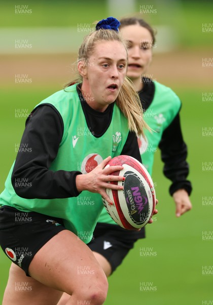 140426 - Wales Women Rugby Training - Hannah Dallavalle during a rugby training session ahead of the Women’s 6 Nations match against France