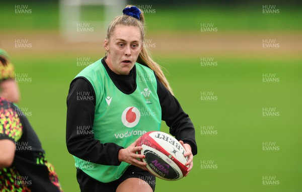 140426 - Wales Women Rugby Training - Hannah Dallavalle during a rugby training session ahead of the Women’s 6 Nations match against France