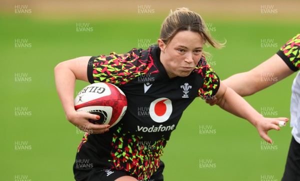 140426 - Wales Women Rugby Training - Alisha Joyce during a rugby training session ahead of the Women’s 6 Nations match against France