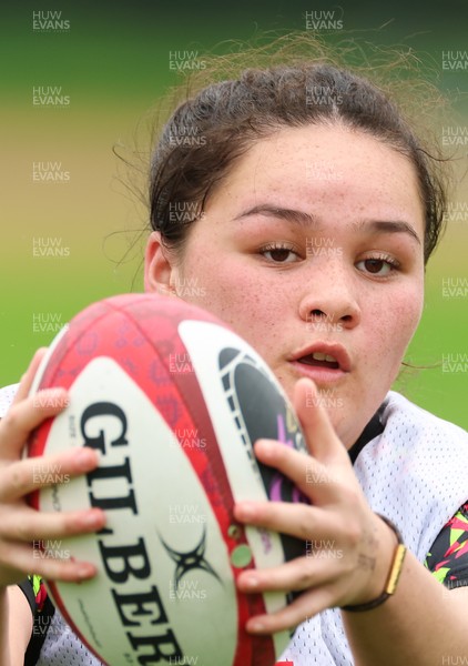 140426 - Wales Women Rugby Training - Jorja Aiono  during a rugby training session ahead of the Women’s 6 Nations match against France