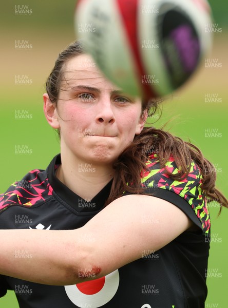140426 - Wales Women Rugby Training - Branwen Metcalfe during a rugby training session ahead of the Women’s 6 Nations match against France