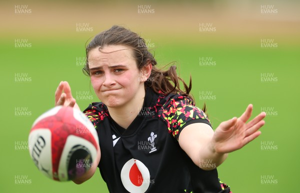 140426 - Wales Women Rugby Training - Branwen Metcalfe during a rugby training session ahead of the Women’s 6 Nations match against France