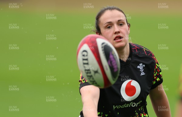 140426 - Wales Women Rugby Training - Kayleigh Powell during a rugby training session ahead of the Women’s 6 Nations match against France