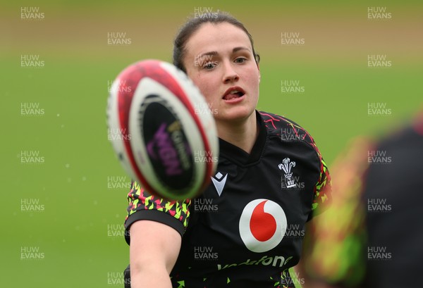 140426 - Wales Women Rugby Training - Kayleigh Powell during a rugby training session ahead of the Women’s 6 Nations match against France