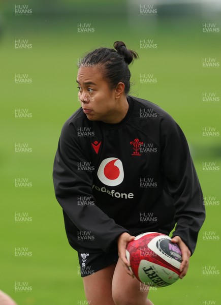 140426 - Wales Women Rugby Training - Jenna De Vera during a rugby training session ahead of the Women’s 6 Nations match against France