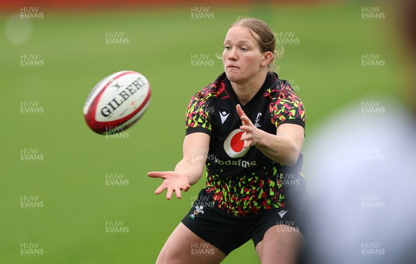 140426 - Wales Women Rugby Training - Carys Phillips during a rugby training session ahead of the Women’s 6 Nations match against France