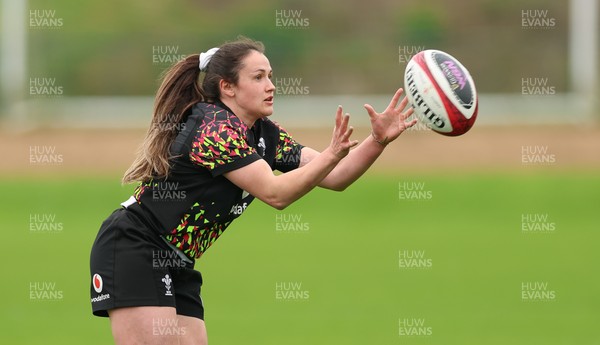 140426 - Wales Women Rugby Training - Kayleigh Powell during a rugby training session ahead of the Women’s 6 Nations match against France