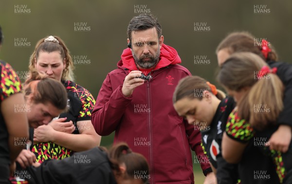 140426 - Wales Women Rugby Training - Steve Salvin, Wales Women interim forwards coach during a rugby training session ahead of the Women’s 6 Nations match against France