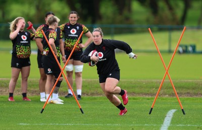 140526 - Wales Women Rugby Training - Katherine Baverstock during a rugby training session ahead of their final Women’s 6 Nations match against Italy