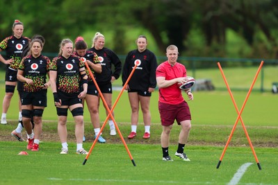 140526 - Wales Women Rugby Training - Tom Oglethorpe during a rugby training session ahead of their final Women’s 6 Nations match against Italy