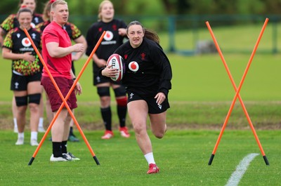 140526 - Wales Women Rugby Training - Kendall Waudby during a rugby training session ahead of their final Women’s 6 Nations match against Italy